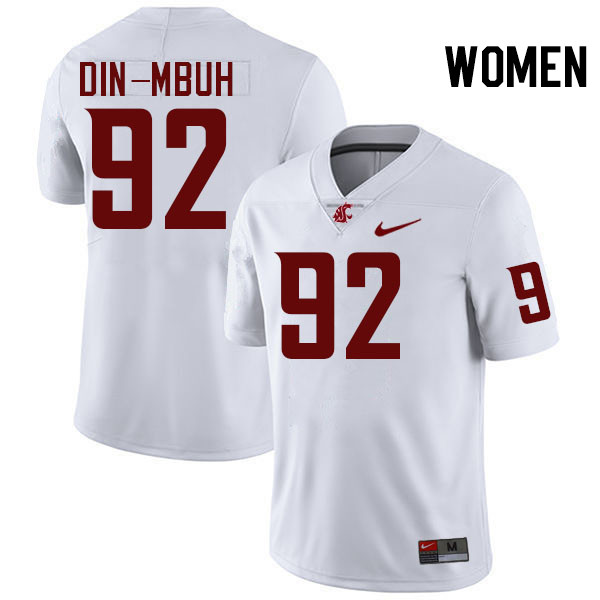 Women #92 Ansel Din-Mbuh Washington State Cougars College Football Jerseys Stitched-White